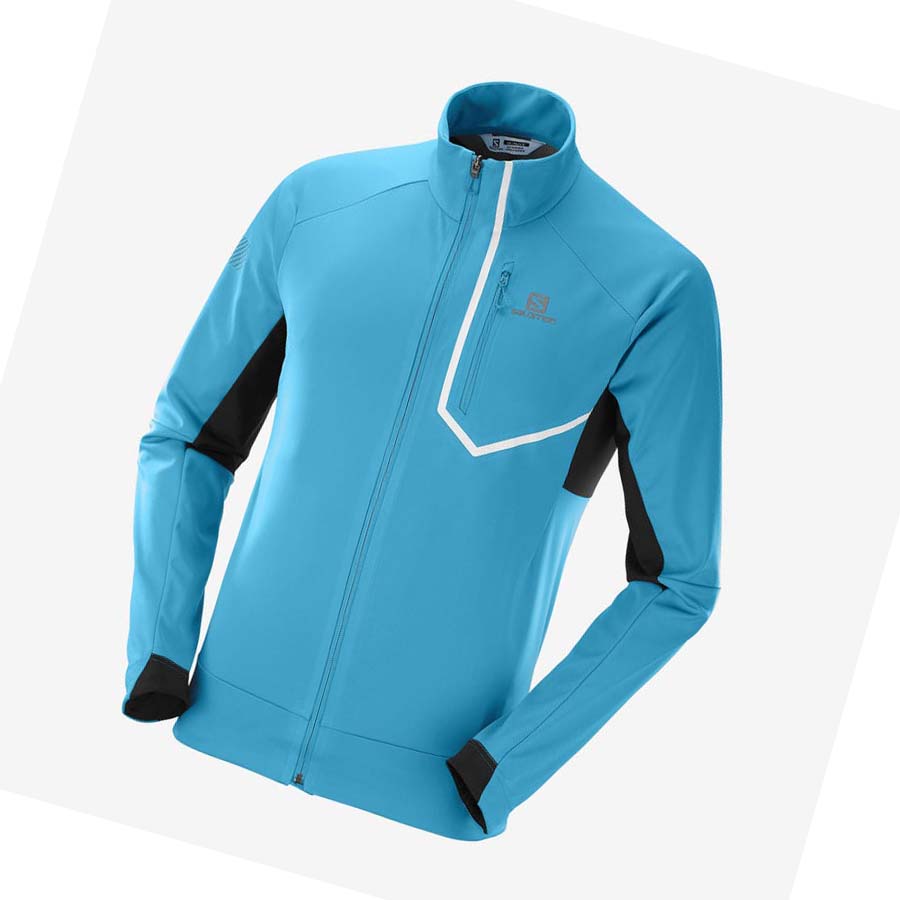 Salomon GORE-TEX INFINIUM™ WINDSTOPPER® PRO Kabát Férfi Fekete | HU 2365BEX